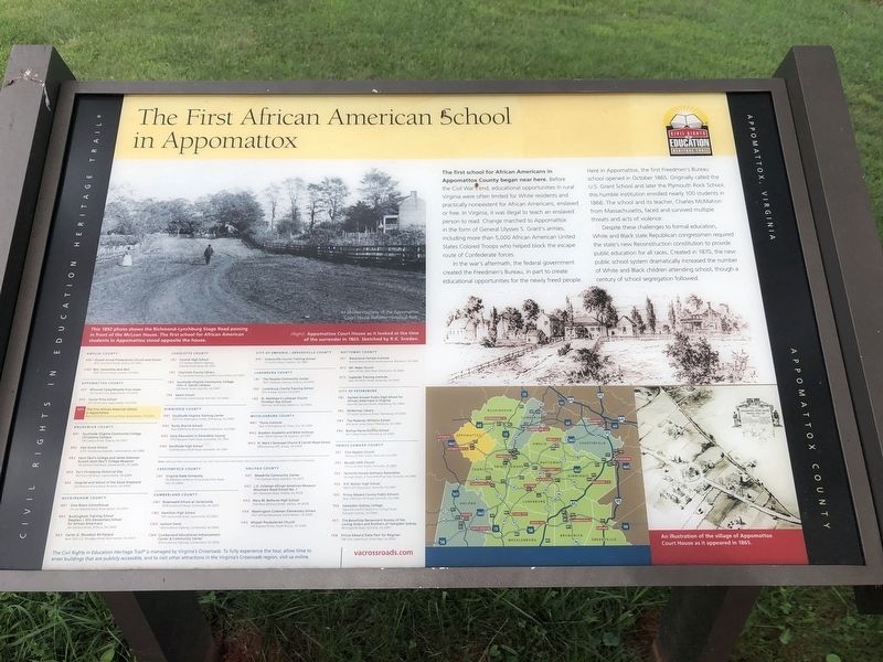 The First African American School in Appomattox Marker image. Click for full size.