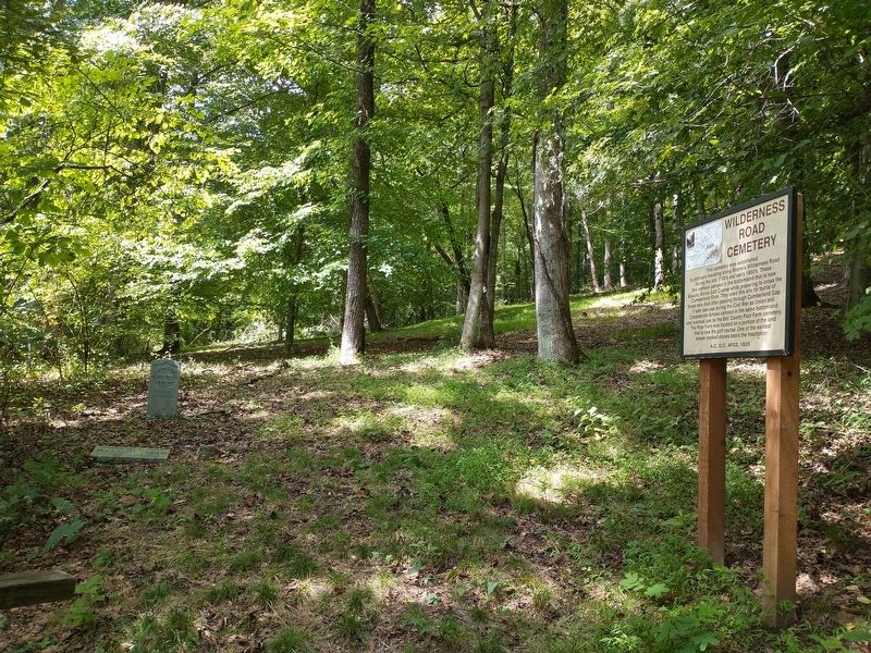 Wilderness Road Cemetery Marker. Click for full size. Wilderness Road Cemetery Marker image. Click for full size.