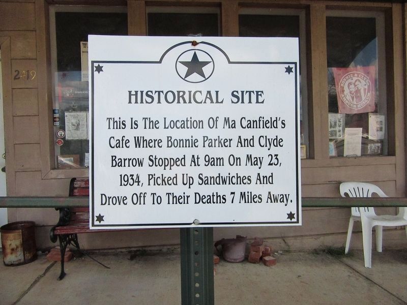 Ma Canfield's Cafe Marker. Click for full size. Ma Canfield's Cafe Marker image. Click for full size.