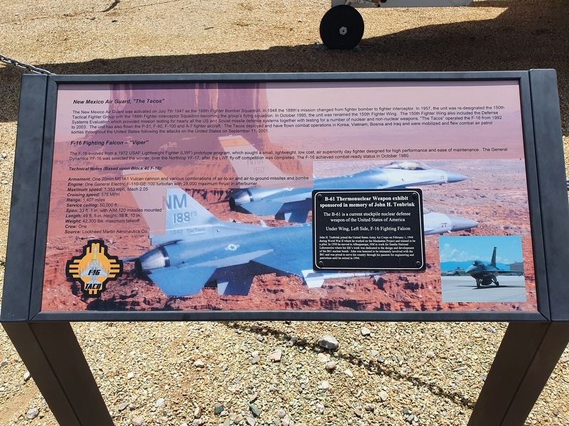 New Mexico Air Guard, "The Tacos" Marker. Click for full size. New Mexico Air Guard, "The Tacos" Marker image. Click for full size.