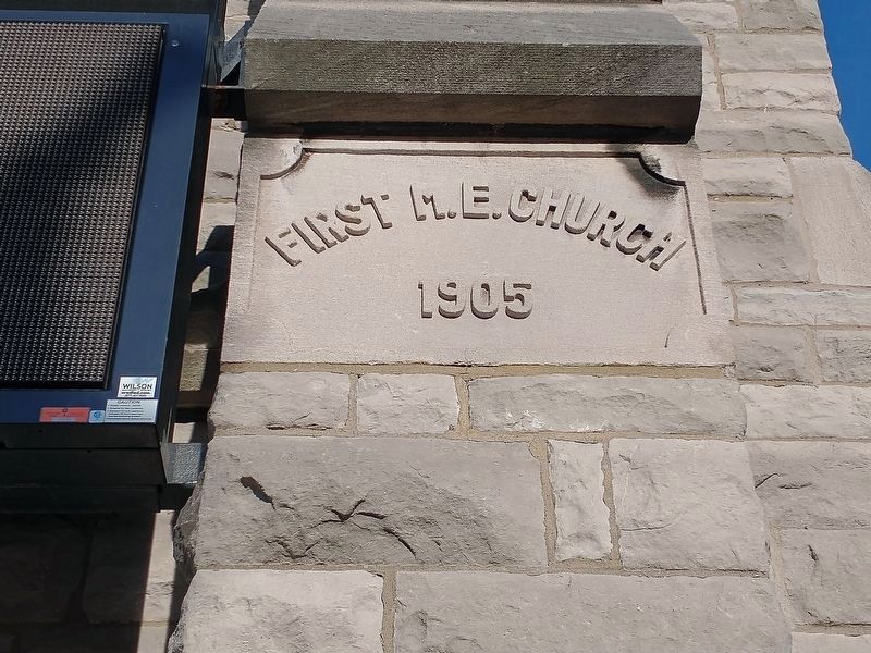 First M.E. Church 1905 Cornerstone. Click for full size. First M.E. Church 1905 Cornerstone image. Click for full size.