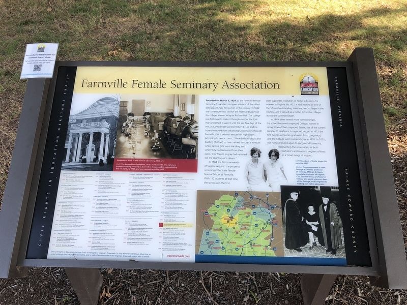 Farmville Female Seminary Association Marker. Click for full size. Farmville Female Seminary Association Marker image. Click for full size.