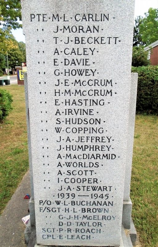 War Memorial Honoured Dead. Click for full size. War Memorial Honoured Dead image. Click for full size.