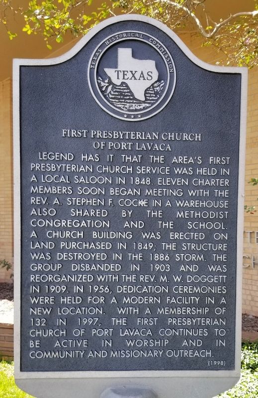 First Presbyterian Church of Port Lavaca Marker image. Click for full size.