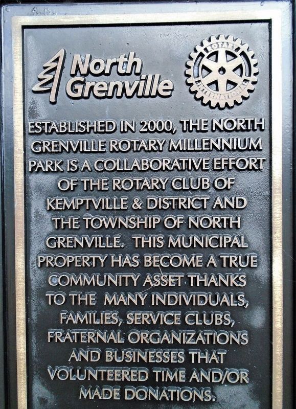 North Grenville Rotary Millennium Park Marker image. Click for full size.