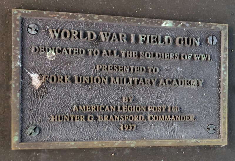 World War I Field Gun Marker image. Click for full size.