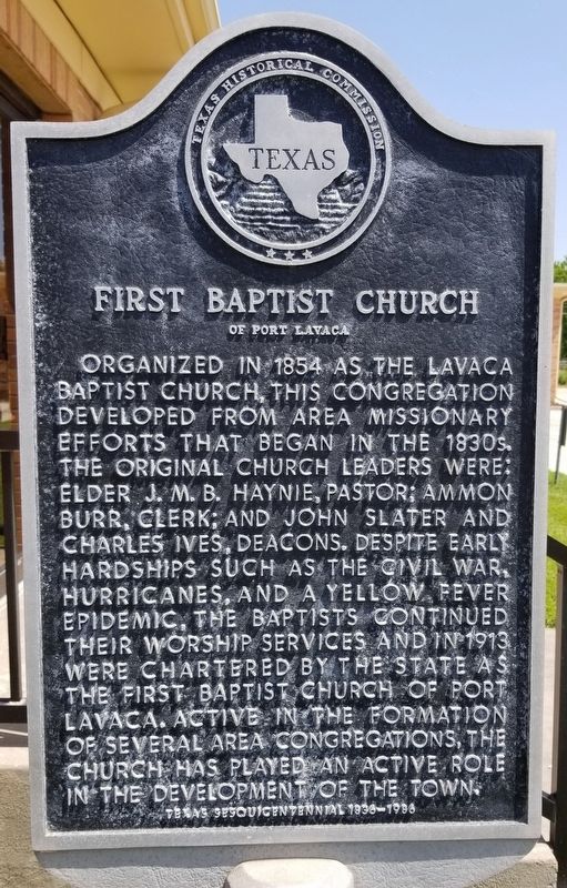 First Baptist Church Marker. Click for full size. First Baptist Church Marker image. Click for full size.