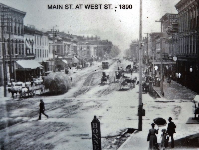 Marker detail: Main Street at West Street 1890. Click for full size. Marker detail: Main Street at West Street 1890 image. Click for full size.