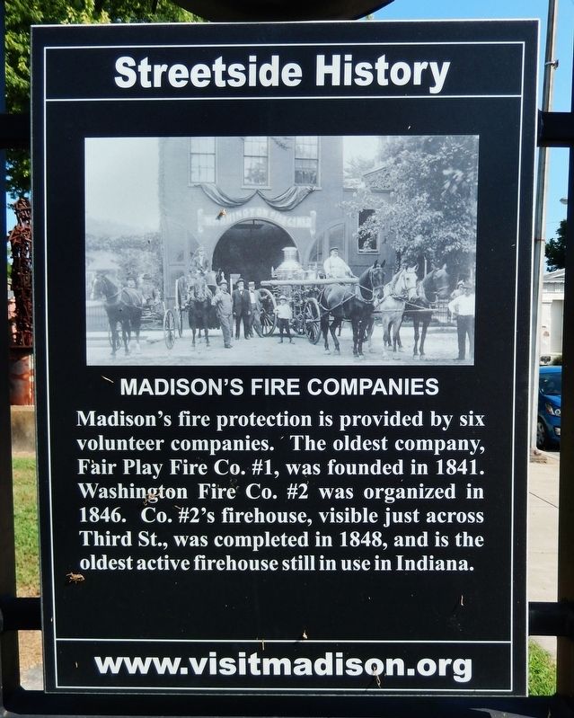Madison's Fire Companies Marker (<i>south side</i>) image. Click for full size.