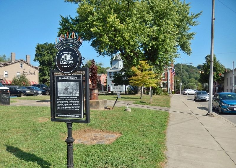 Madison's Fire Companies Marker (<i>south side</i>) image. Click for full size.