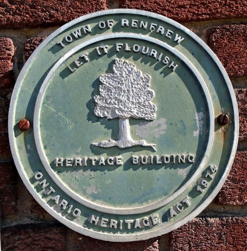Renfrew Fire Station Heritage Marker. Click for full size. Renfrew Fire Station Heritage Marker image. Click for full size.