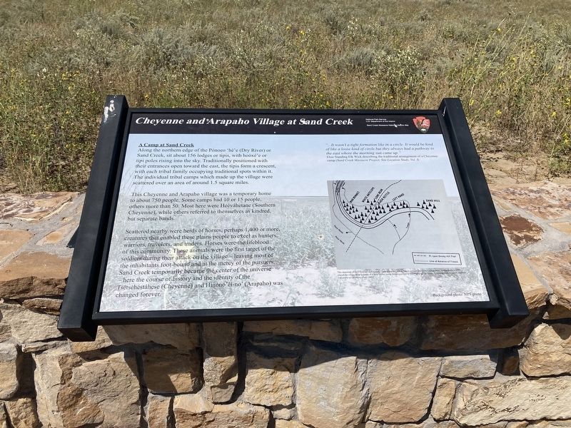 Cheyenne and Arapaho Village at Sand Creek Marker image. Click for full size.