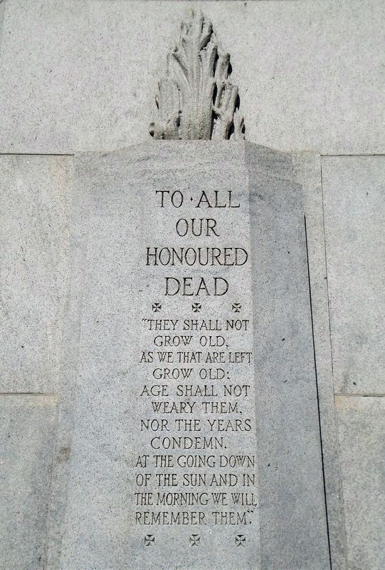 War Memorial Epitaph image. Click for full size.