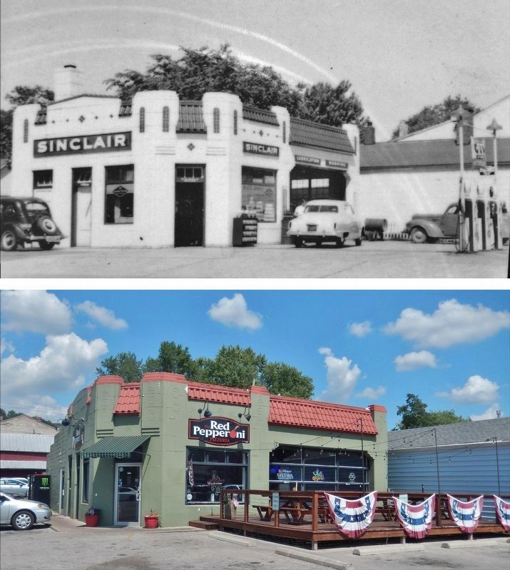 Sinclair Station (<i>northeast corner  then & now</i>) image. Click for full size.
