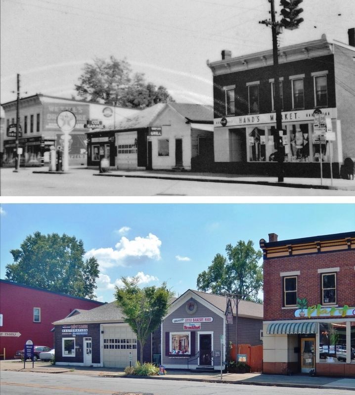 Texaco Station (<i>southeast corner � then & now</i>) image. Click for full size.