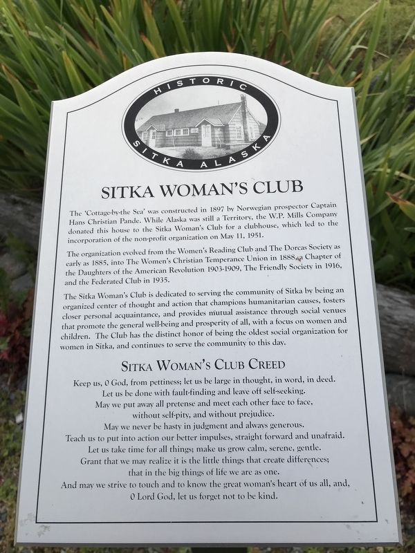 Sitka Woman's Club Marker image. Click for full size.
