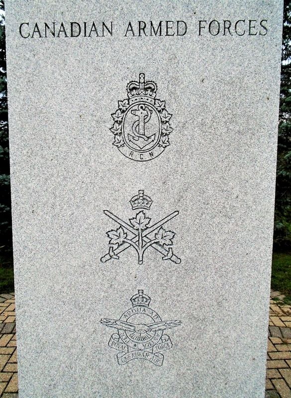 Veterans Commemorative Park Armed Services Emblems Marker. Click for full size. Veterans Commemorative Park Armed Services Emblems Marker image. Click for full size.