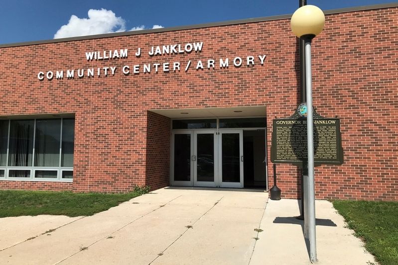 Governor Bill Janklow Marker at the William J. Janklow Community Center/Armory image. Click for full size.