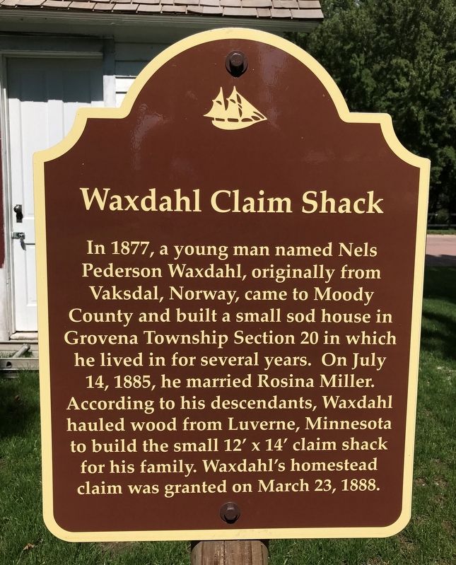Waxdahl Claim Shack Marker image. Click for full size.