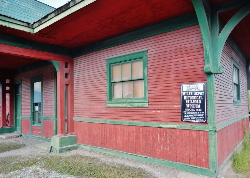 Milan Depot Historical Railroad Museum Marker. Click for full size. Milan Depot Historical Railroad Museum Marker image. Click for full size.