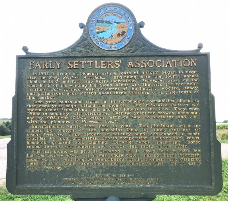 John Thompson, Pioneer / Early Settlers' Association Marker. Click for full size. John Thompson, Pioneer / Early Settlers' Association Marker image. Click for full size.