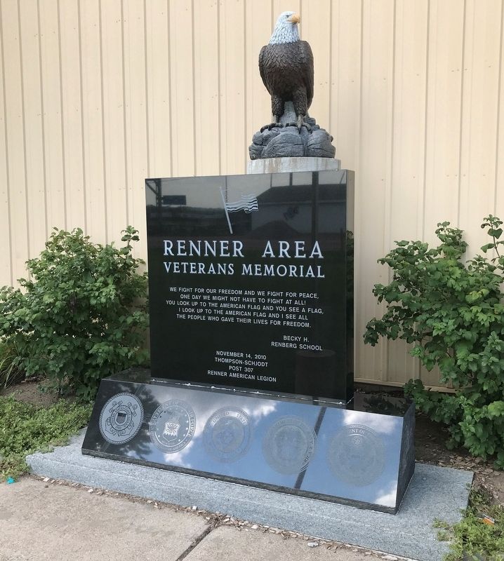 Renner Area Veterans Memorial. Click for full size. Renner Area Veterans Memorial image. Click for full size.