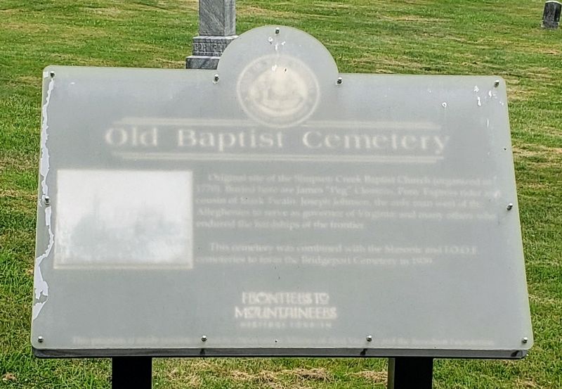 Old Baptist Cemetery Marker image. Click for full size.