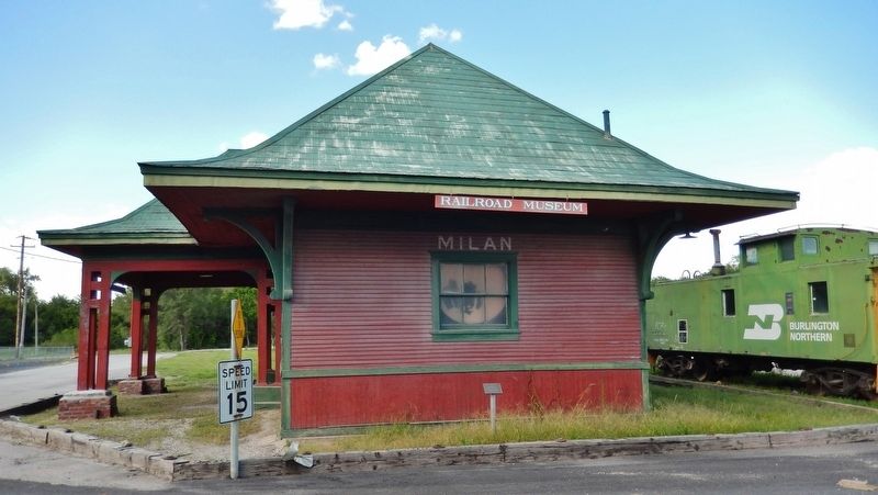 Milan Railroad Depot (<i>south elevation</i>) image. Click for full size.