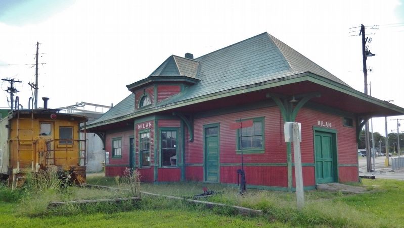 Milan Railroad Depot (<i>northeast elevation</i>) image. Click for full size.