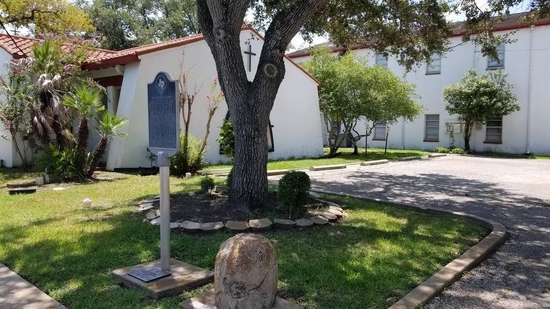 The Grace Episcopal Church Marker and the Wood Barrels of Cement marker image. Click for full size.