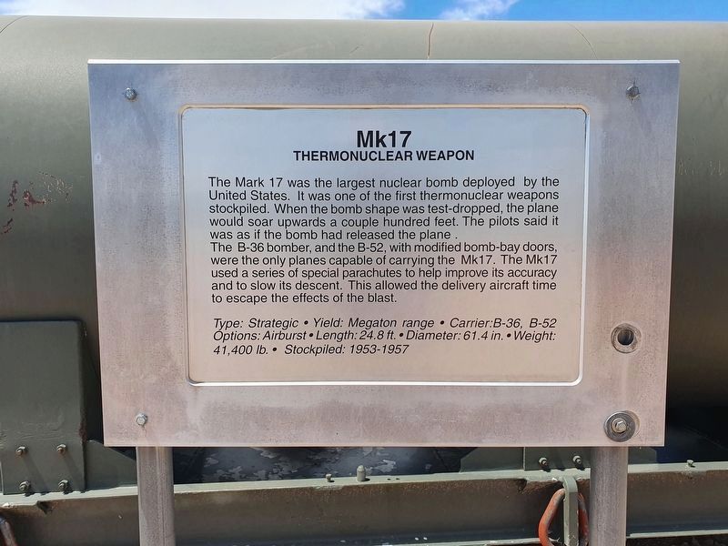Mk17 Thermonuclear Weapon Marker image. Click for full size.