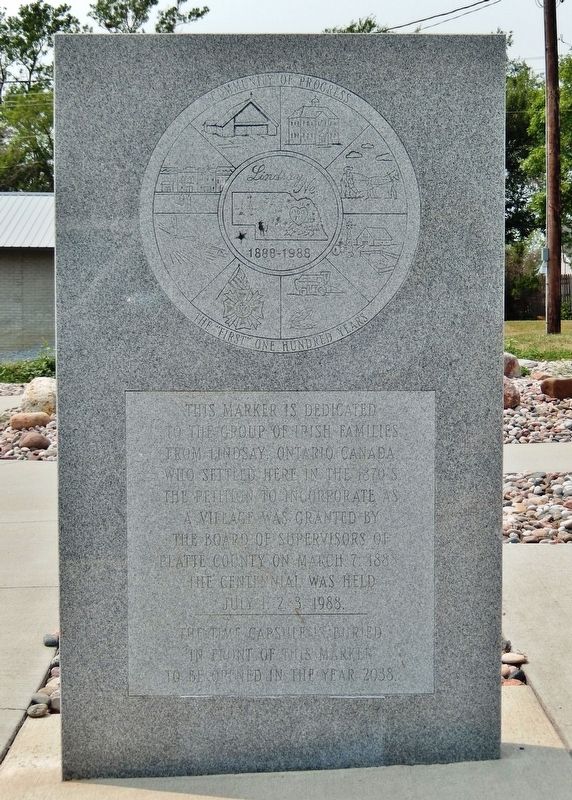 Dedicated to the Irish Settlers Marker. Click for full size. Dedicated to the Irish Settlers Marker image. Click for full size.