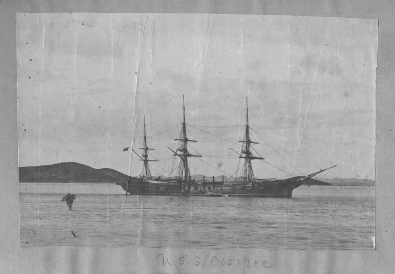 Marker detail (original): USS <i>Ossipee</i> image. Click for full size.