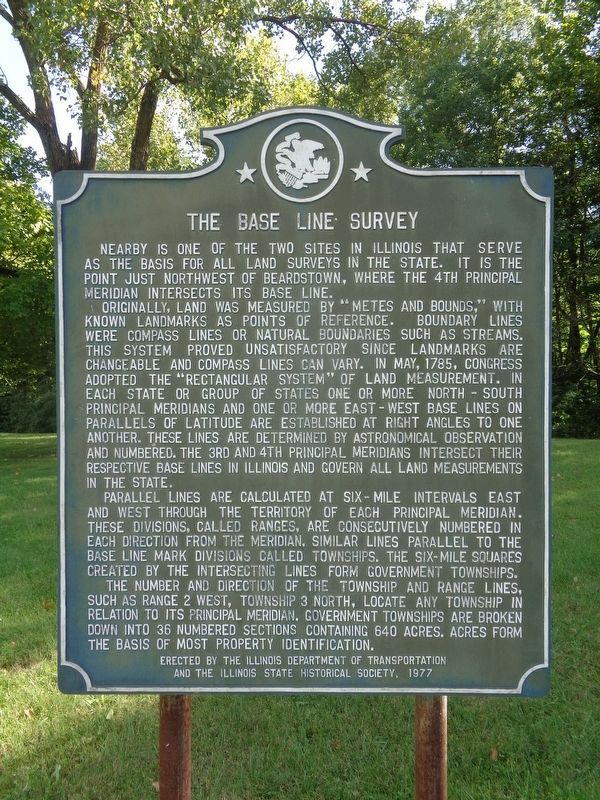 The Base Line Survey Marker image. Click for full size.