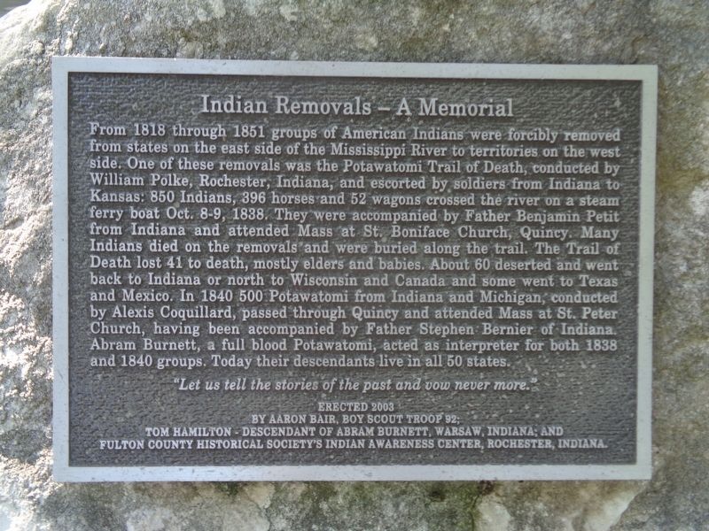 Indian Removals - A Memorial image. Click for full size.