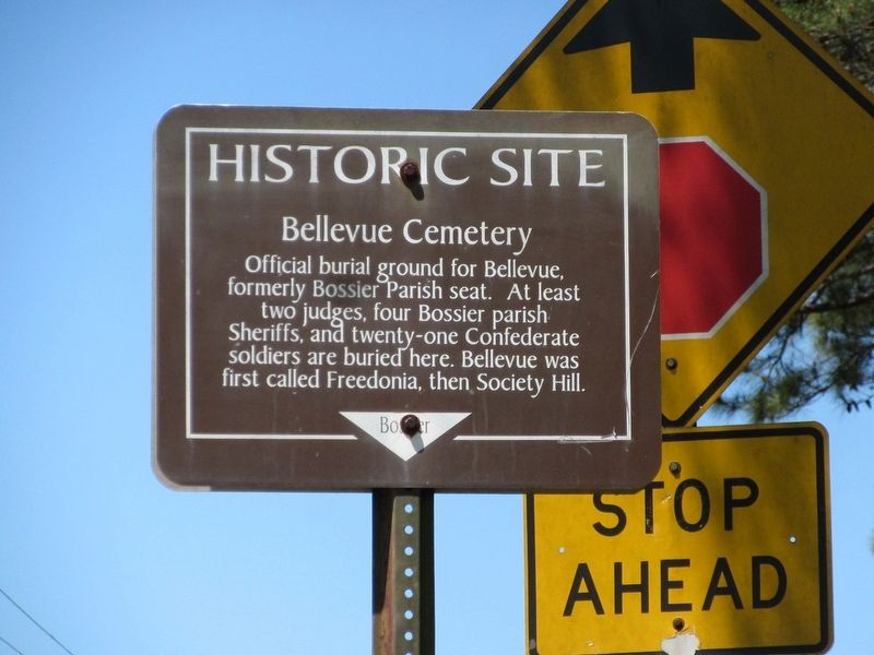 Bellevue Cemetery Marker. Click for full size. Bellevue Cemetery Marker image. Click for full size.
