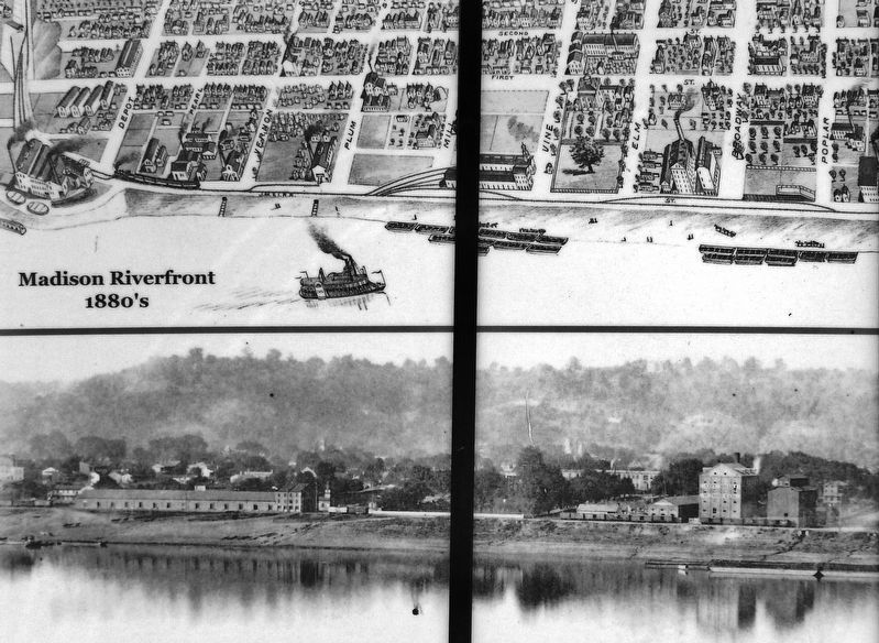Marker detail: Madison Riverfront  1880s image. Click for full size.