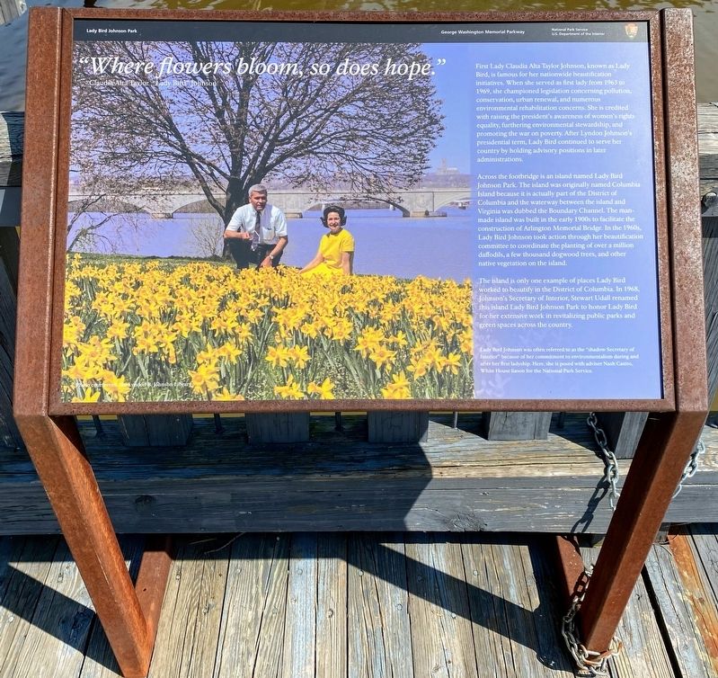 <i>”Where flowers bloom, so does hope”</i> Marker. Click for full size. <i>”Where flowers bloom, so does hope”</i> Marker image. Click for full size.