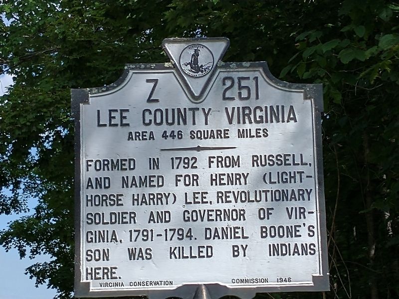 Lee County Virginia / Kentucky Marker image. Click for full size.