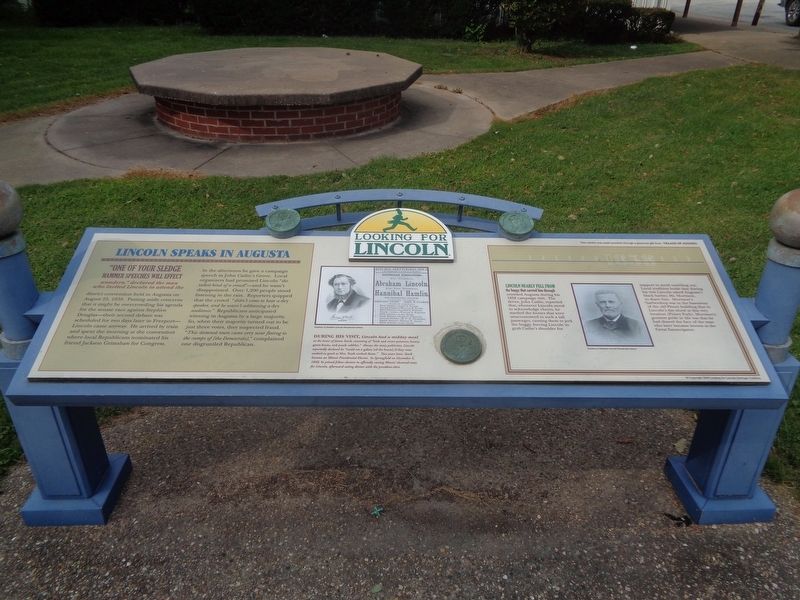 Lincoln Speaks in Augusta Marker image. Click for full size.