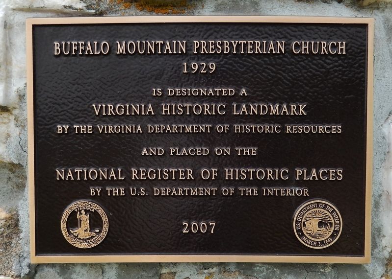 Buffalo Mountain Presbyterian Church Marker image. Click for full size.