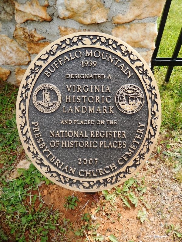 Buffalo Mountain Presbyterian Church Cemetery Marker. Click for full size. Buffalo Mountain Presbyterian Church Cemetery Marker image. Click for full size.