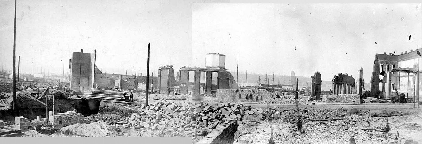 Aftermath of The Great Seattle Fire image. Click for more information.