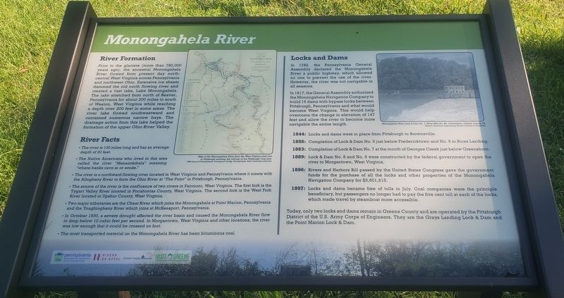 Monongahela River Marker. Click for full size. Monongahela River Marker image. Click for full size.