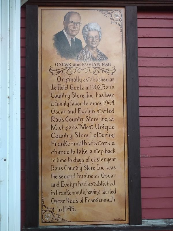 Rau's Country Store Recalls Bygone Era Marker — left panel image. Click for full size.