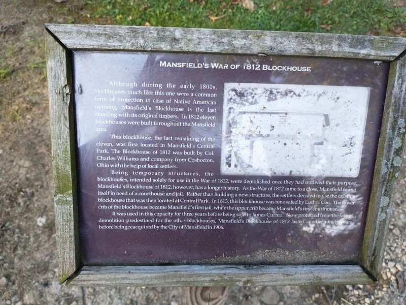 Mansfield's War Of 1812 Blockhouse Marker image. Click for full size.
