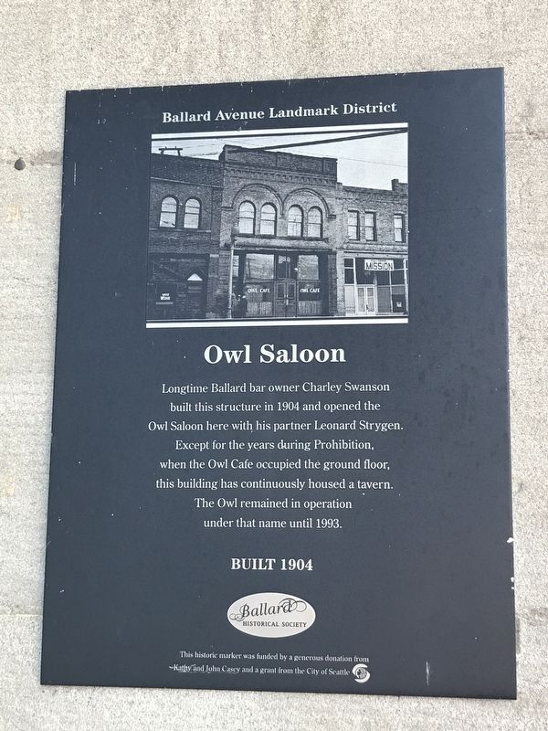 Owl Saloon Marker image. Click for full size.