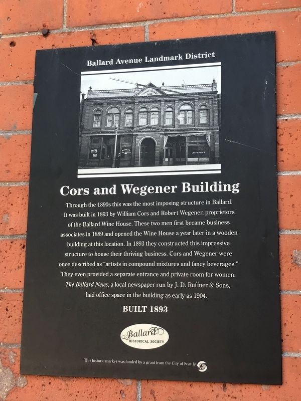 Cors and Wegener Building Marker image. Click for full size.