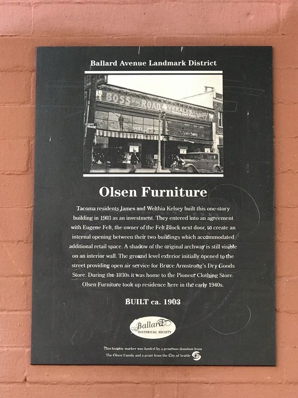 Olsen Furniture Marker. Click for full size. Olsen Furniture Marker image. Click for full size.