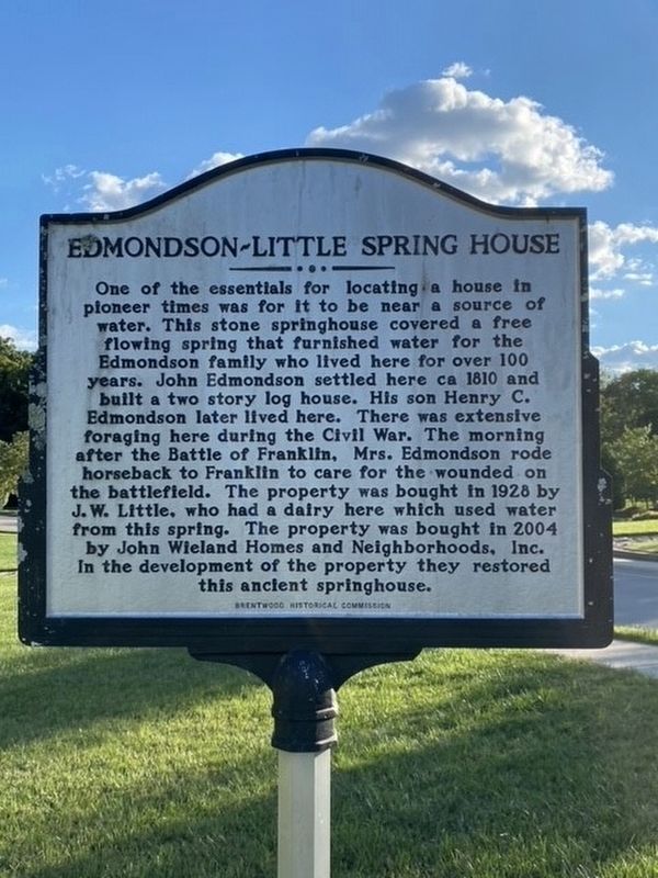 Edmondson - Little Spring House Marker image. Click for full size.